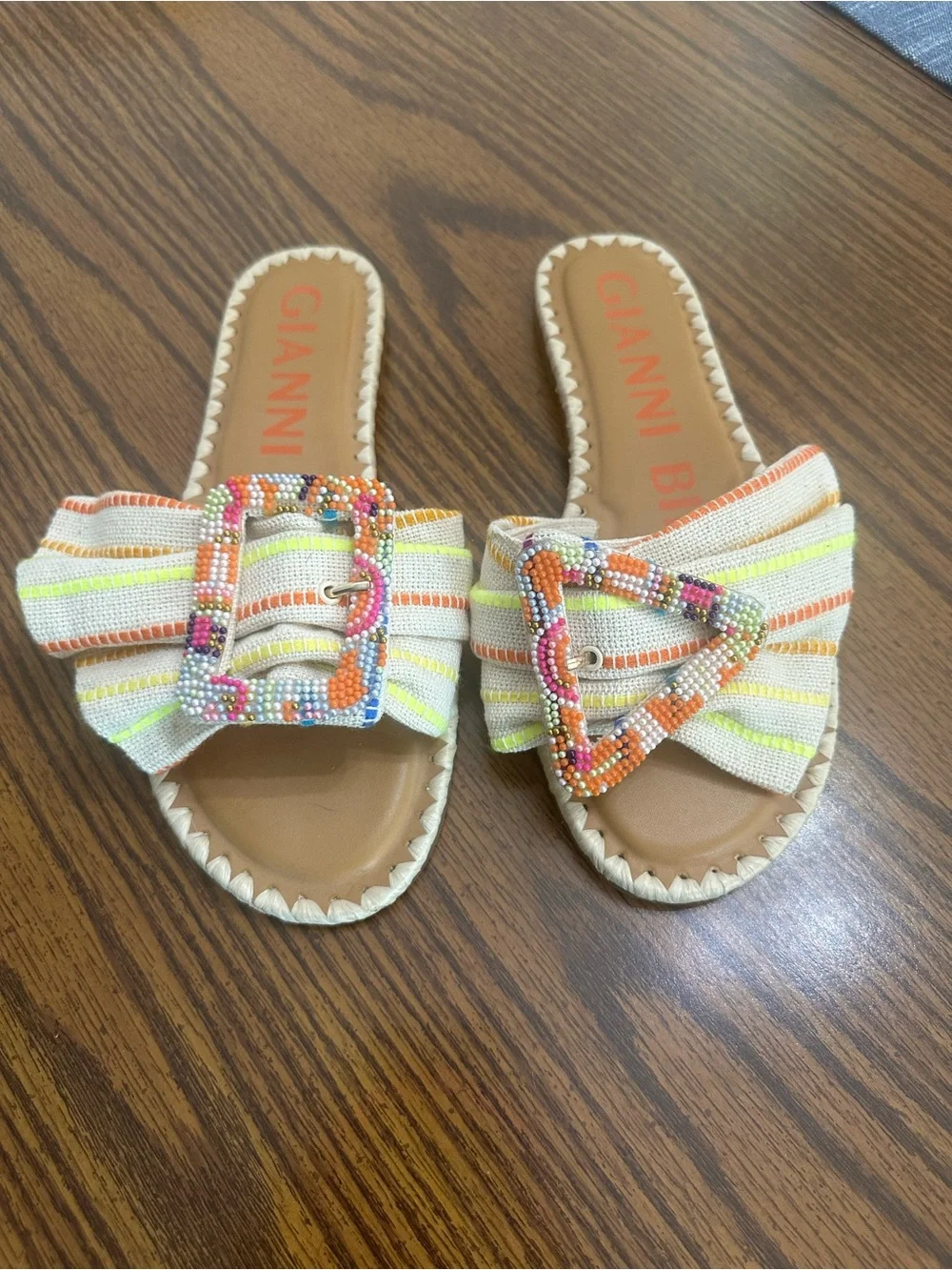 Gianni Bini multi-color beaded slides! - Picture 1 of 5